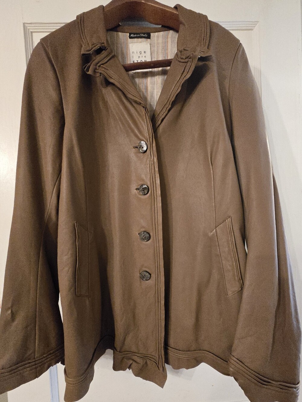 Italian Made Nigel Preston Women's Camel Lambskin Jacket